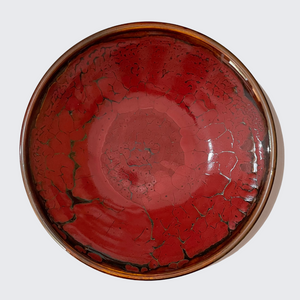 Fruit Bowl in Red Crackle glaze